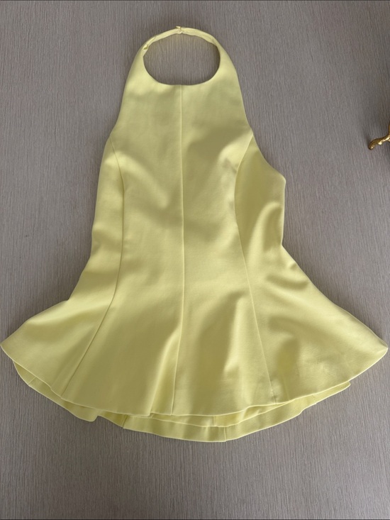 Zara Tops - Zara Pale Yellow Halter Peplum Camisole